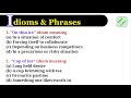 Idioms And Phrases 13 For All Competitive Exams English Academy By Deepak KR SSC MTS Competitive