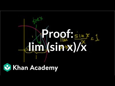 Proof: lim (sin x)/x