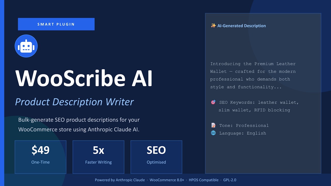 WooScribe AI - Generate 500 WooCommerce Product Descriptions in 30 Minutes
