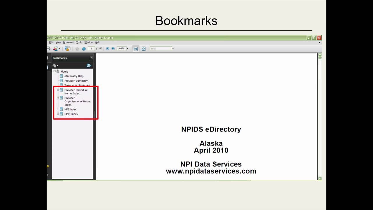 NPIDS eDirectory - NPI Lookup (PDF Directory of US Healthcare Providers from NPI Data Services)