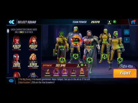 AW Offense - 251k AIM vs 307 CM Brawlers - Marvel Strike Force