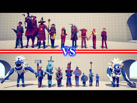 WILD WEST DLC TEAM vs VIKING DLC TEAM - Totally Accurate Battle Simulator TABS