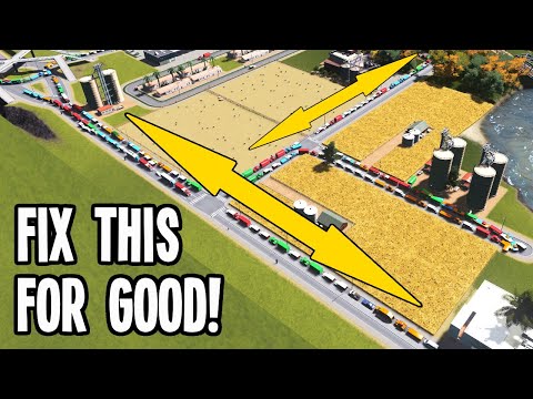 How to Fix Backed Up Industry Traffic FOR GOOD in Cities Skylines! #TeaVille