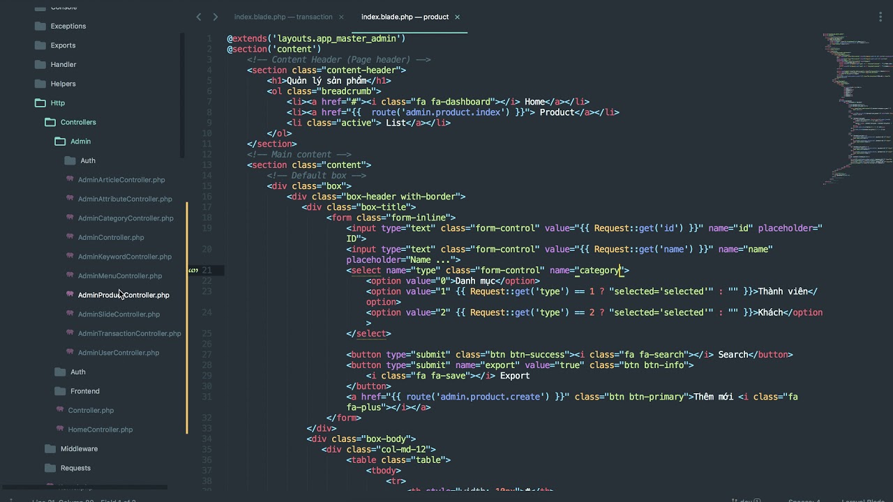[Seri] - Website đồng hồ - Lọc sản phẩm trong admin