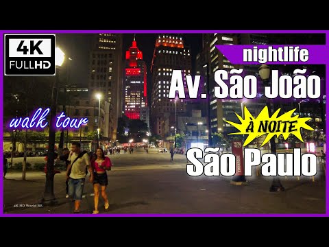 [4K] Sao Paulo city downtown at night | Sao Joao Avenue | San Juan Avenue 4k | Sao Paulo city 4k