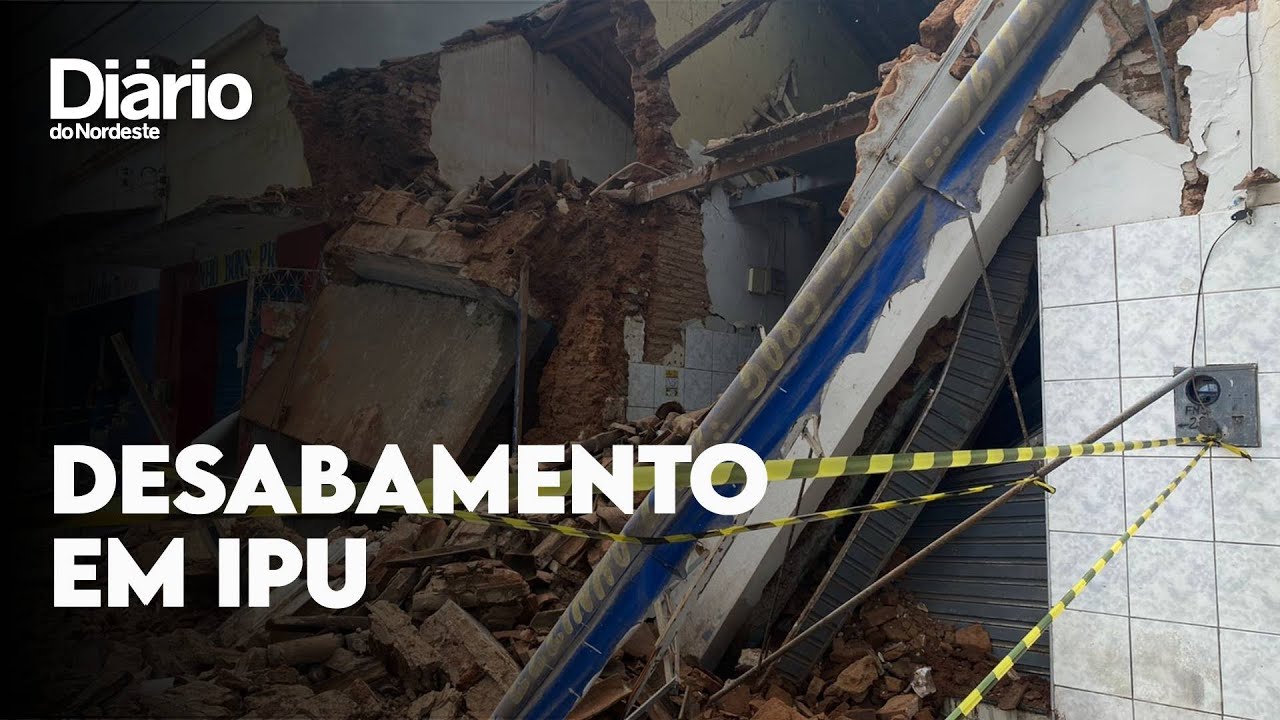 Imagem da notícia Parede do mercado público de Ipu cai; veja vídeo