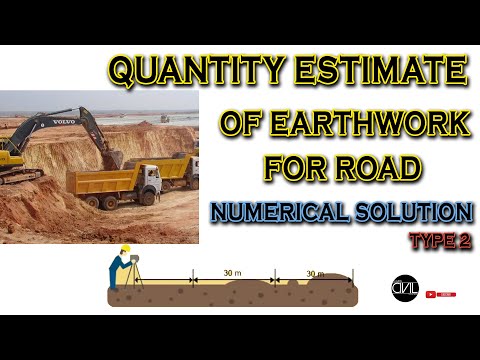 Quantity Estimation of Earthwork for Road | Numerical Solution Type 2 | QSC | [HINDI]
