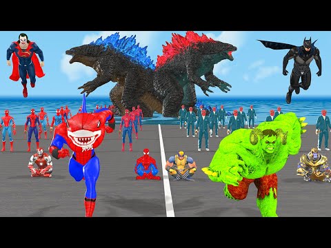 Game playing Spider-man Attack Shark Spider-man Rescue Batman vs Superman vs Game Spider-Man