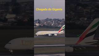 Aeroporto de Guarulhos Gravamos Pouso do Maior Avião de Passageiros A380 Emirates #pouso #aeroporto
