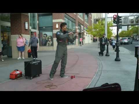 Downtown Spokane street performer Bryson Andres LIVE - 