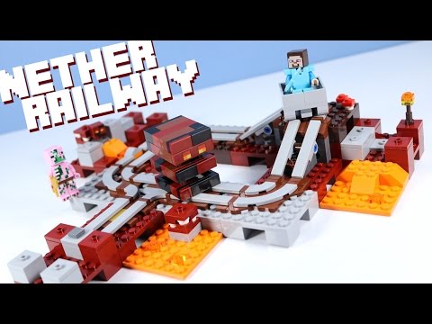 LEGO Minecraft The Nether Railway 21130 with Magma Cubes!