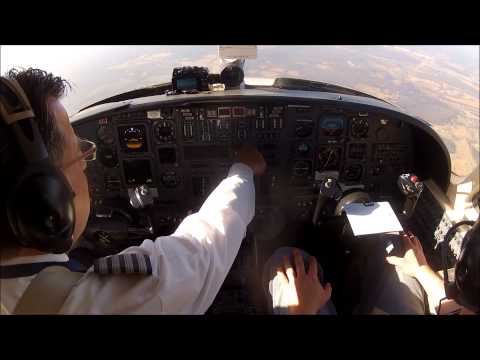 IFR flight in a Citation V (single pilot). Cockpit camera