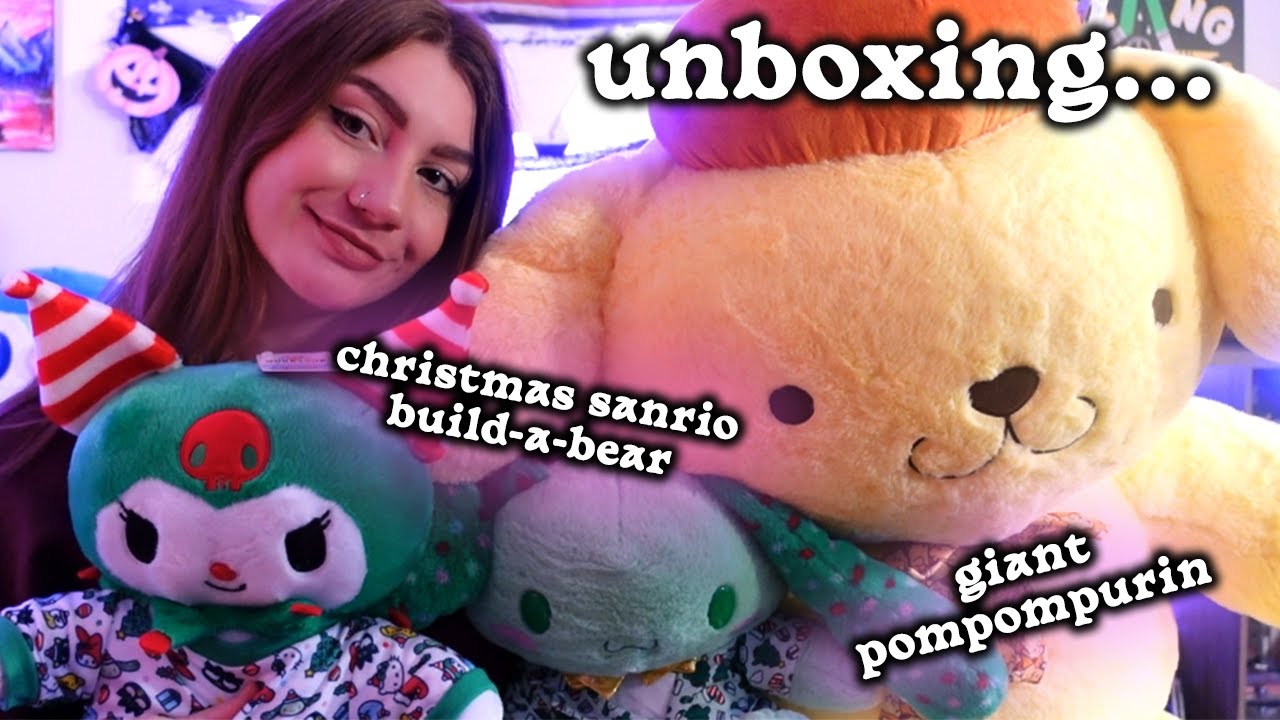 Unboxing the GIANT Pompompurin & Christmas Sanrio Build-a-Bear ♡