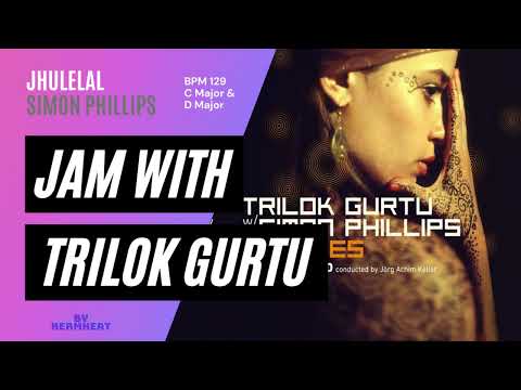 Jam with Trilok Gurtu "Jhulelal" BPM 129 - C major & D major guitar practice backing track #jamwith