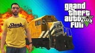 GTA 5 Stopping the Train! (How to Stop the Train, Train Glitch, Online Funny Moments & Fails)