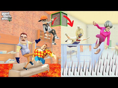 WE WILL DIE IF WE CAN'T FIND THE TRAPPED SECRET PASSAGES 😱 GTA 5 Scary Teacher Dark Riddle Secret...