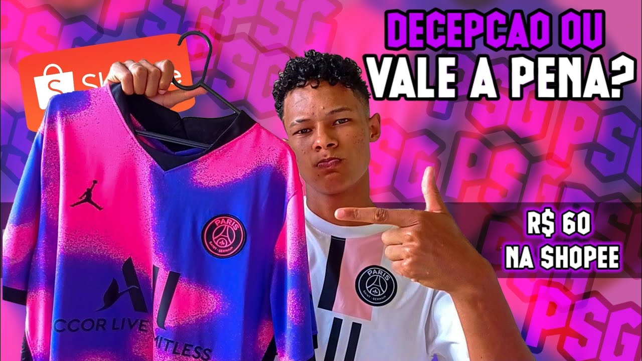 COMPREI A CAMISA ROSA DO PSG NA SHOPEE E CHEGOU ISSO