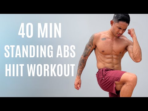 40 Min STANDING ABS HIIT WORKOUT - Lower Belly Fat Burn (NO EQUIPMENT)