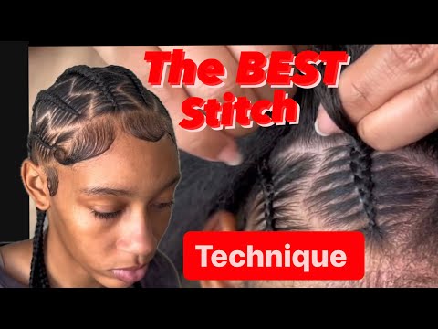 BEST Stitch Braid Technique | PLUS Zig Zag Parting and Bantu Knots TUTORIAL