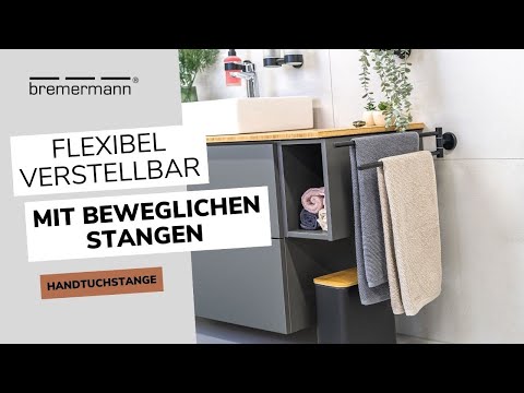 Handtuchstange Piazza inkl. Klebe Set Schwarz - Metall - 6 x 10 x 50 cm