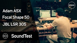 Video thumbnail for Focal Shape 50 vs Adam A5X vs JBL LSR305. Sound test by djshop.by
