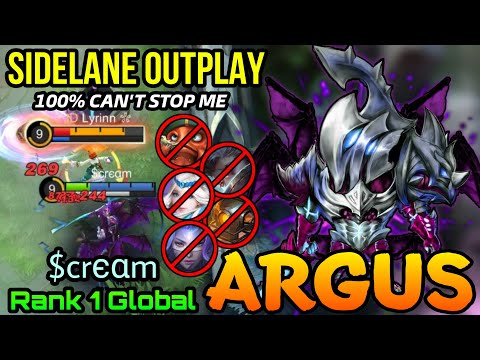 100% Nobody Can Stop Me! Argus Perfect Sidelaner - Top 1 Global Argus by $crєαm - MLBB