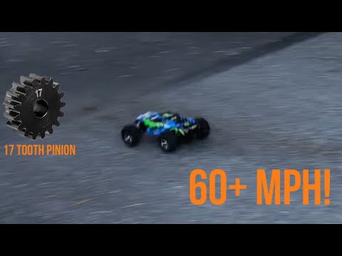Speed runs with the 17 tooth pinion gear! Traxxas Rustler 4x4 VXL