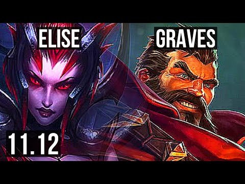 ELISE vs GRAVES (JUNGLE) | 12/0/8, Legendary, 900K mastery, 300+ games | BR Master | v11.12