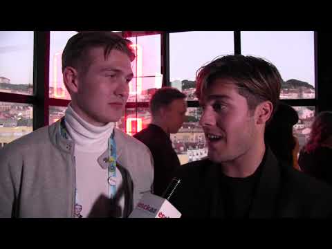 ESCKAZ in Lisbon: Ari Ólafsson (Iceland) and Benjamin Ingrosso (Sweden) At Nordic Party