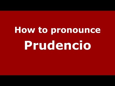 How to pronounce Prudencio (Brazilian Portuguese/Brazil)  - PronounceNames.com