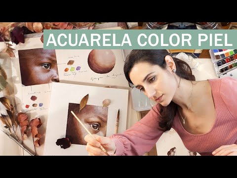 The Skin Colors in Watercolor. Carrying out color studies and previous sketches.