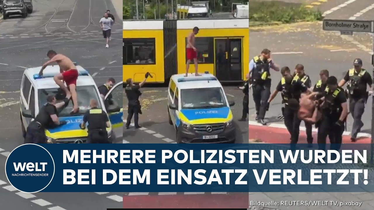 BERLIN: Mann randaliert in Badehose! 13 Polizisten verletzt und Kinder bedroht!