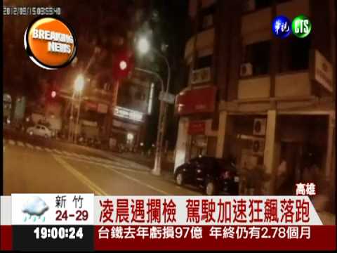 拒攔檢加速逃! 轎車衝撞偵防車