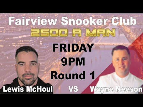 Lewis MCHOUL V Wayne NEESON - Last 16 - Blackball Pool - Fairview Snooker Club Dublin