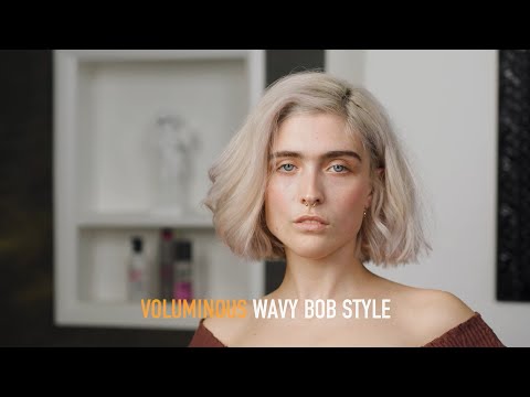 Voluminous Wavy Bob Hairstyle Tutorial | KMS Pro