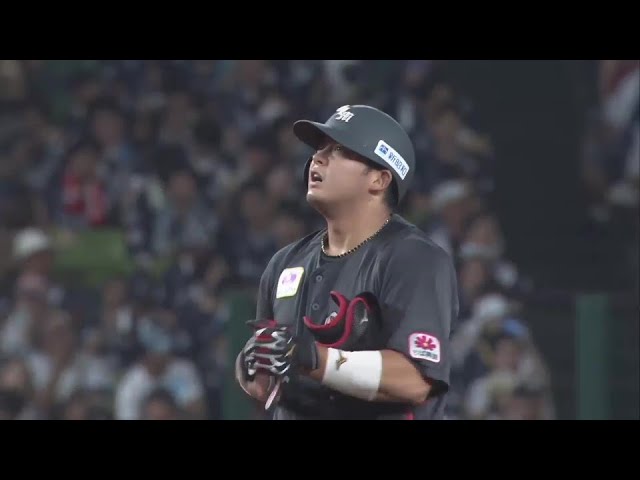 【4回表】フェンス直撃!! マリーンズ・佐藤都志也のタイムリー2ベースヒットで1点を返す!! 2024年7月6日 埼玉西武ライオンズ 対 千葉ロッテマリーンズ