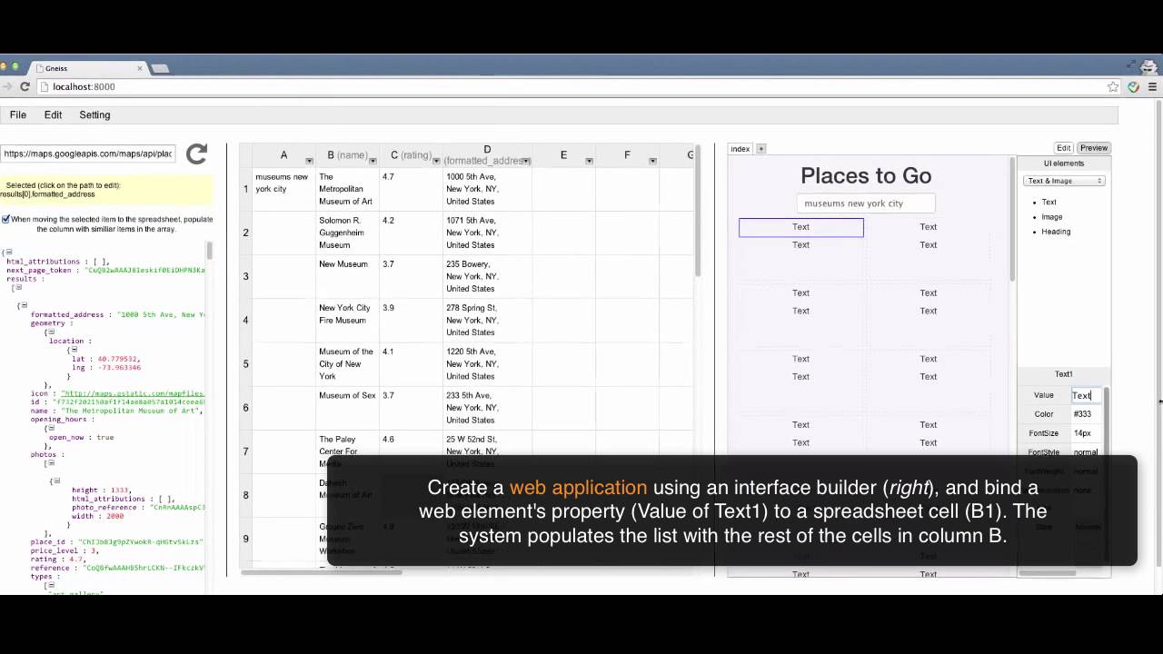 Creating Interactive Web Data Applications with Spreadsheets
