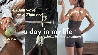day in my life: pilates instructing, gym and me time 🌶️✨