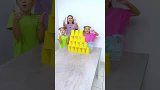 Swipe color cups Challenge #shorts Eva Alisa Family Shorts 
