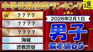 2026年2月1日入試倍率ランキング｜男子偏差値65以上の動画サムネイル