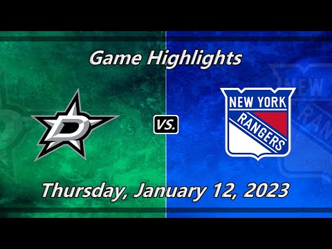 NHL Highlights | Dallas Stars vs New York Rangers | 1-12-23