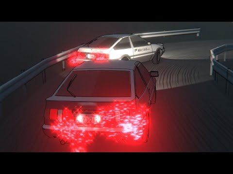 INITIAL D AE86 vs AE86 TURBO (BLENDER ANIMATION)