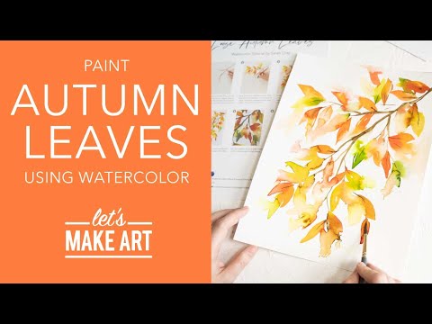Let's Paint Loose Autumn Leaves 🍂Easy Fall Watercolor Painting by Sarah Cray of Let's Make Art