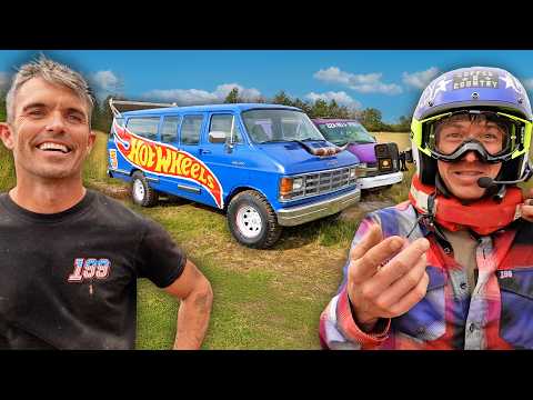 We raced beater vans in the mud