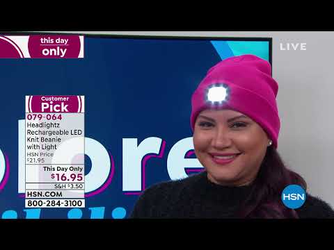 Headlightz Rechargeable LED Solid Knit Beanie with Light