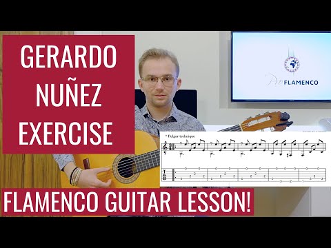 Gerardo Nuñez - Pulgar Exercise - Flamenco Guitar Lesson with Tabs (Etude)