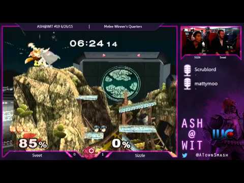 Sizzle (Marth) vs Sveet (Fox) - Melee Winner's Quarters ASH@WIT 6/26/15