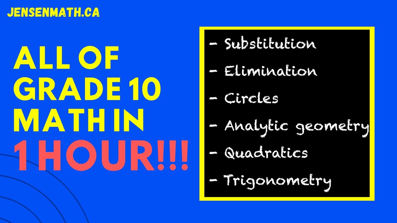 Watch video ALL OF GRADE 10 MATH IN ONLY 1 HOUR!!! | jensenmath.ca Now ALL OF GRADE 10 MATH IN ONLY 1 HOUR!!! | jensenmath.ca