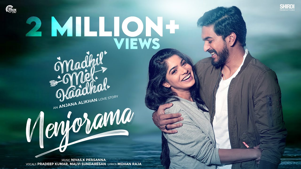 Nenjorama Song Lyrics | Madhil Mel Kaadhal | Pradeep Kumar, Malvi Sundaresan