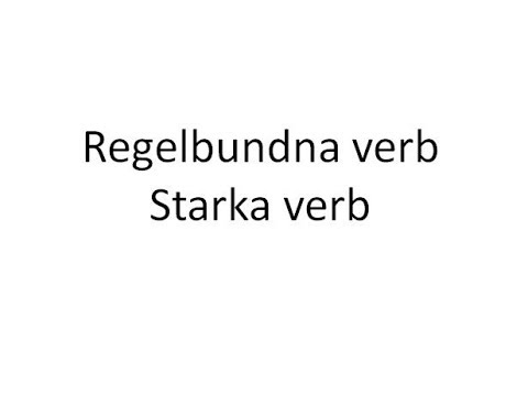 Regelbundna starka verb / Vuxnas lärande Karlskoga Degerfors